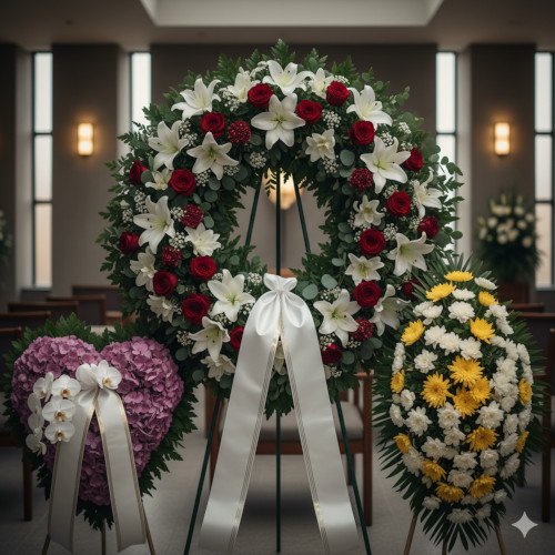 Coroas de flores para velório