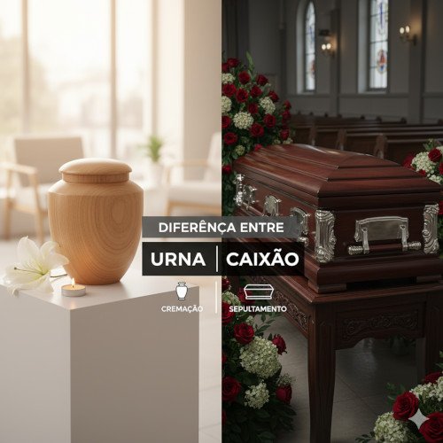Diferença entre urna e caixão